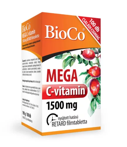 Bioco mega c-vitamin 1500mg retard filmtabletta 100 db