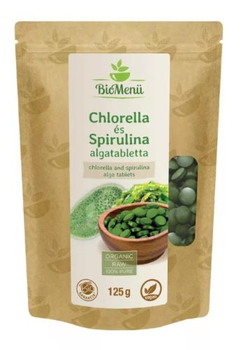 BioMenü bio chlorella és spirulina tabletta 125 g