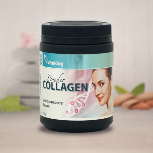 Vitaking collagen powder strawberry eper ízű kollagén por 330 g