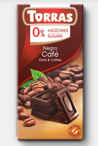 Torras gluténmentes kávés étcsokoládé hozzáadott cukor nékül 75 g