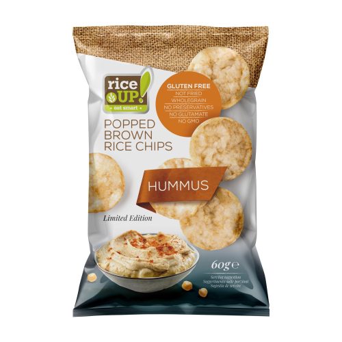 Rice Up barna rizs chips humusz ízű 60 g (Gluténmentes)