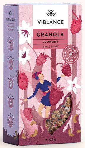 Viblance granola málnával és kesudióval 275 g (Gluténmentes)