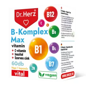   Dr.herz b-komplex max+c-vitamin+inozitol+szerves cink kapszula 60 db