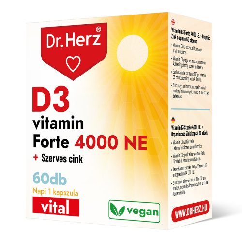 Dr.herz d3-vitamin 4000NE+szerves cink kapszula 60 db
