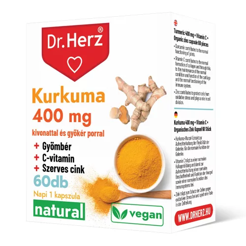 Dr.herz kurkuma+gyömbér+c-vitamin+szerves cink 60 db kapszula