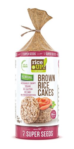Rice Up barna rizses puffasztott szelet 7 féle szupermaggal 120 g (Gluténmentes)