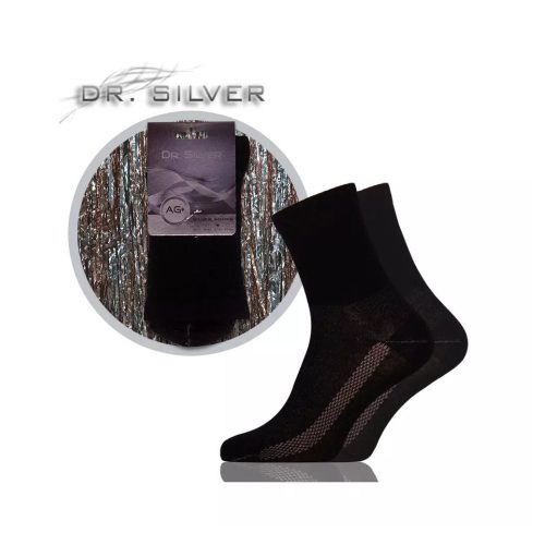 Dr. Silver Medical ezüstszálas bokazokni, fekete (38-40)