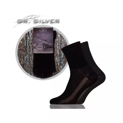 Dr. Silver Medical ezüstszálas bokazokni, fekete (38-40)