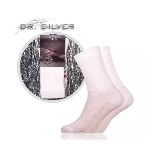 Dr. Silver Medical ezüstszálas bokazokni, fehér (41-43)