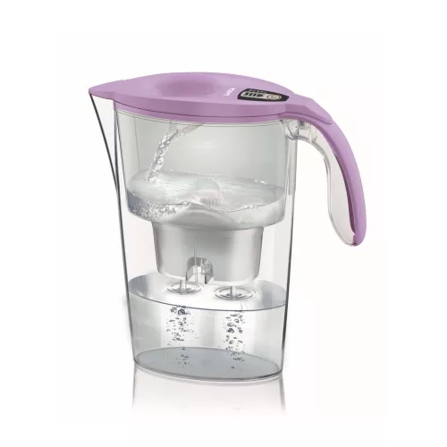 LAICA Stream Line "Violett" vízszűrő kancsó digitális kijelzővel, 1 db bi-flux SLIM univerzális szűrőbetéttel