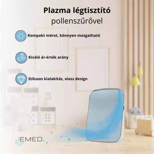 Plazma légtisztító pollenszűrővel