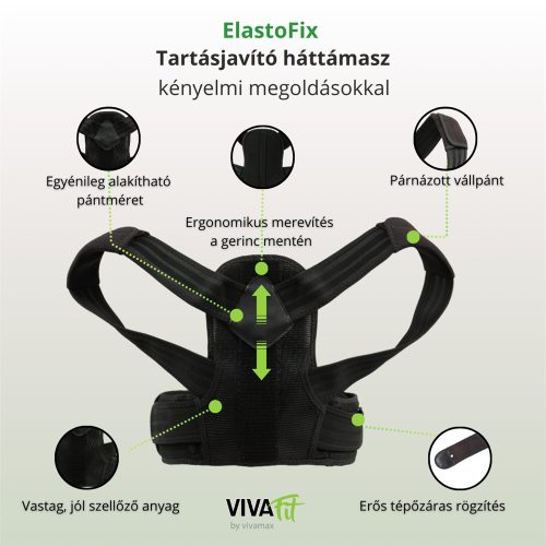 ElastoFix tartásjavító háttámasz merevítéssel és elasztikus pántrendszerrel S