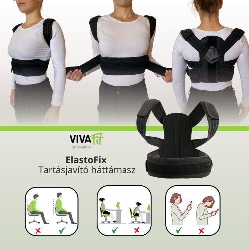 ElastoFix tartásjavító háttámasz merevítéssel és elasztikus pántrendszerrel S
