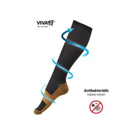 Kompressziós zokni fekete-barna 40-44