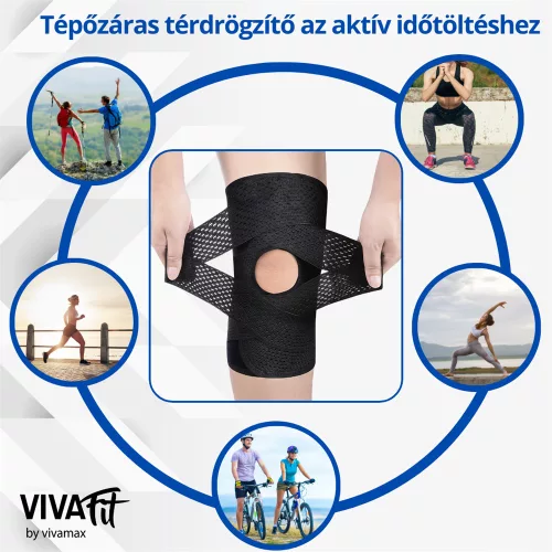 Tépőzáras térdrögzítő keresztpántokkal S
