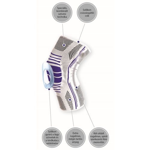 OrtoCare térdszorító szilikon betéttel és fémmerevítéssel XL
