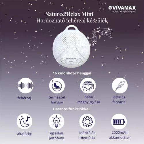 Nature&Relax "Mini" hang-és dallamterápiás (fehér zaj) készülék