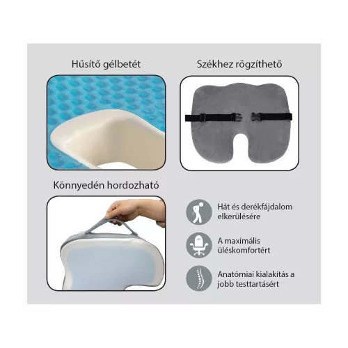 Memóriahabos ülőpárna gélbetéttel