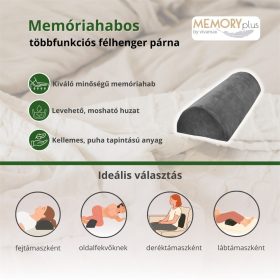 Memóriahabos többfunkciós félhenger párna