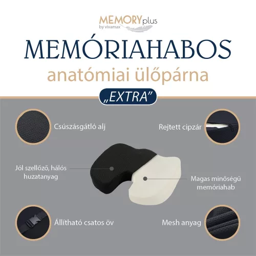 Memóriahabos anatómiai ülőpárna "Extra"