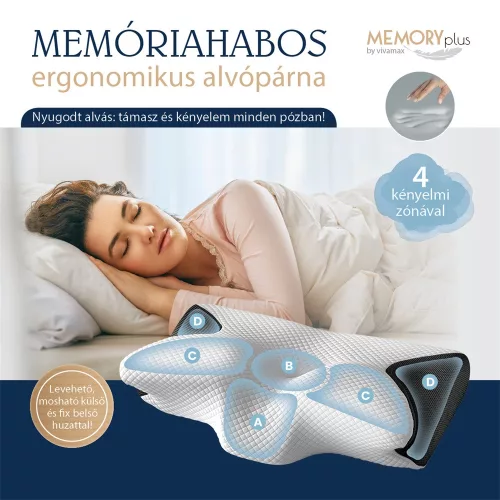 Memóriahabos ergonomikus alvópárna 4 kényelmi zónával
