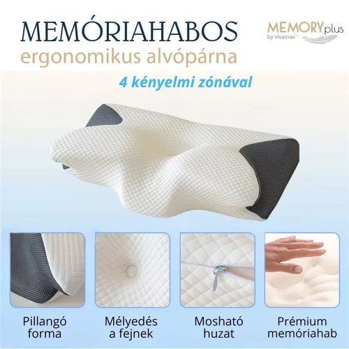 Memóriahabos ergonomikus alvópárna 4 kényelmi zónával