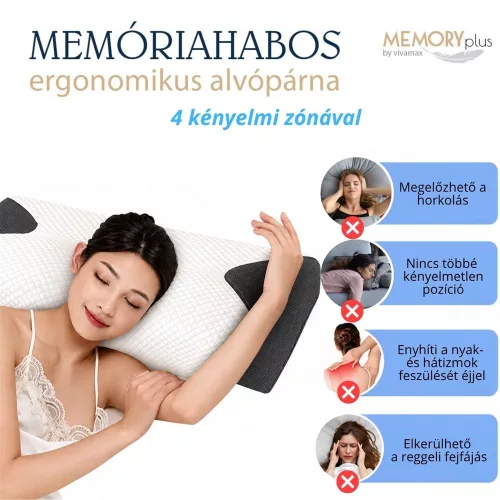 Memóriahabos ergonomikus alvópárna 4 kényelmi zónával