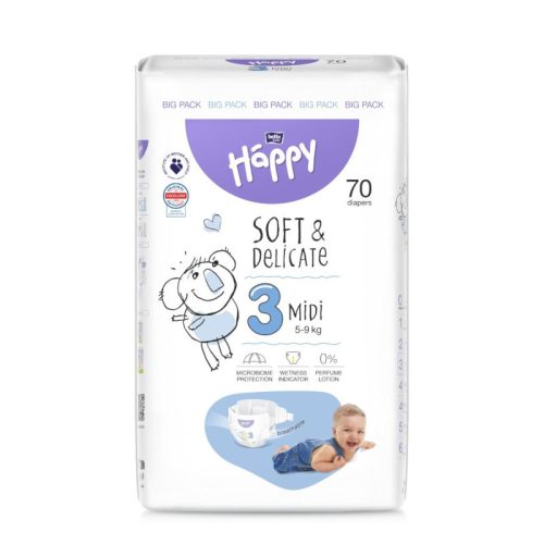 Bella Happy pelenka Soft & Delicate (3-as) 4 - 9 kg