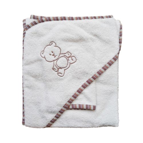 Stella Fürdőlepedő vastag, krémszín, mosdókesztyűvel 80 * 80 cm