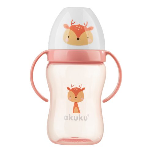 Akuku Tanulópohár Szilikon itatócsőrrel, csepegésmentes, őzike