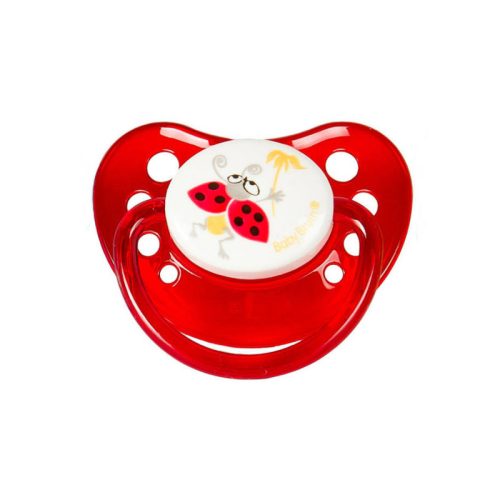 BabyBruin Játszócumi Katica, piros szilikon fogszabályzós (méret: 1) 0 - 6 hó