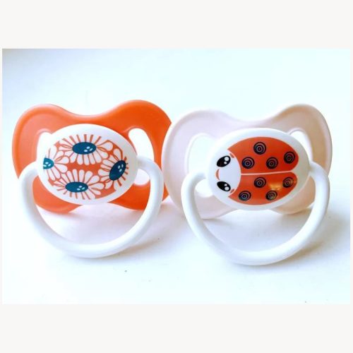 Hopp Játszócumi Katica, rózsaszín szilikon lapított (méret: 2) 6+ hó