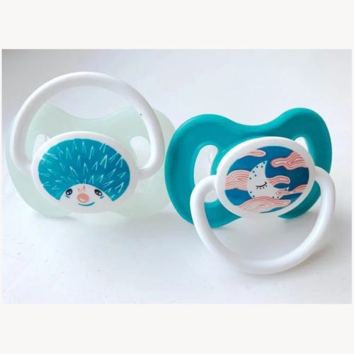 Hopp Játszócumi Süni, türkiz szilikon lapított (méret: 2) 0 - 6 hó