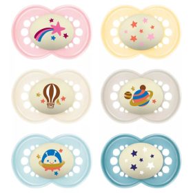 Mam Játszócumi Original night, Világítós, megújult! Egész karton szilikon lapított (méret: 3) 16+ hó