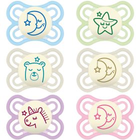   Mam Játszócumi Perfect night, Világítós szilikon lapított (méret: 1) 2 - 6 hó