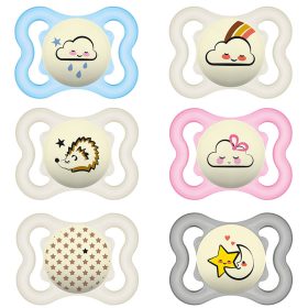 Mam Játszócumi Supreme Night, Világítós, dupla szilikon lapított (méret: 1) 0+ hó