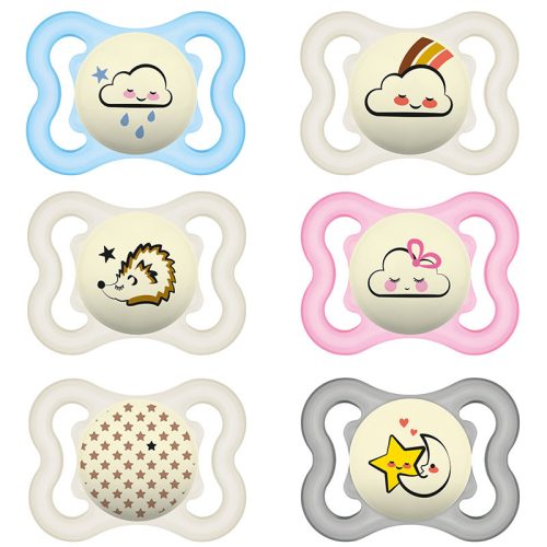 Mam Játszócumi Supreme Night, Világítós, dupla szilikon lapított (méret: 1) 0+ hó