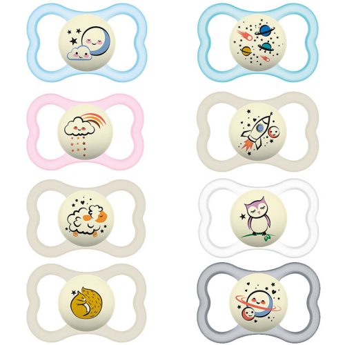 Mam Játszócumi Supreme Night, Világítós, dupla szilikon lapított (méret: 3) 16+ hó