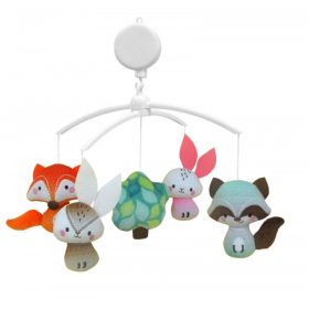 Delux Zenélő forgó Plüss, róka és nyuszi